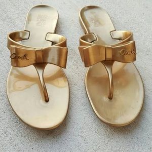 Coach Gold Jelly Pretty Bow Sandals